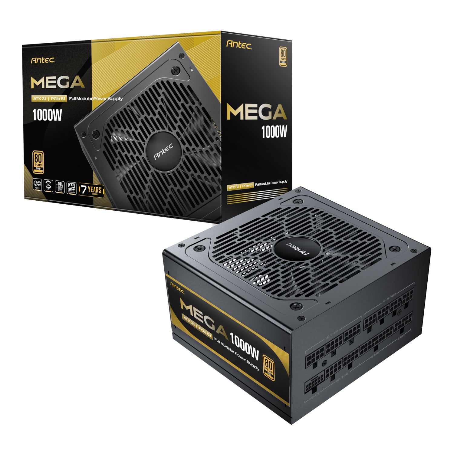 Antec MEGA 1000W 80 PLUS Gold ATX3.1 PCIE5.1 Fully Modular Power Supply product image