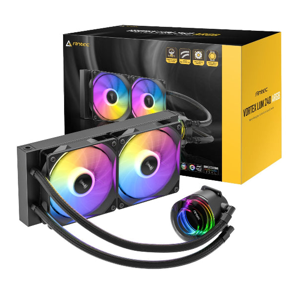 Antec VORTEX LUM 240 ARGB AIO CPU Liquid Cooler – Black product image