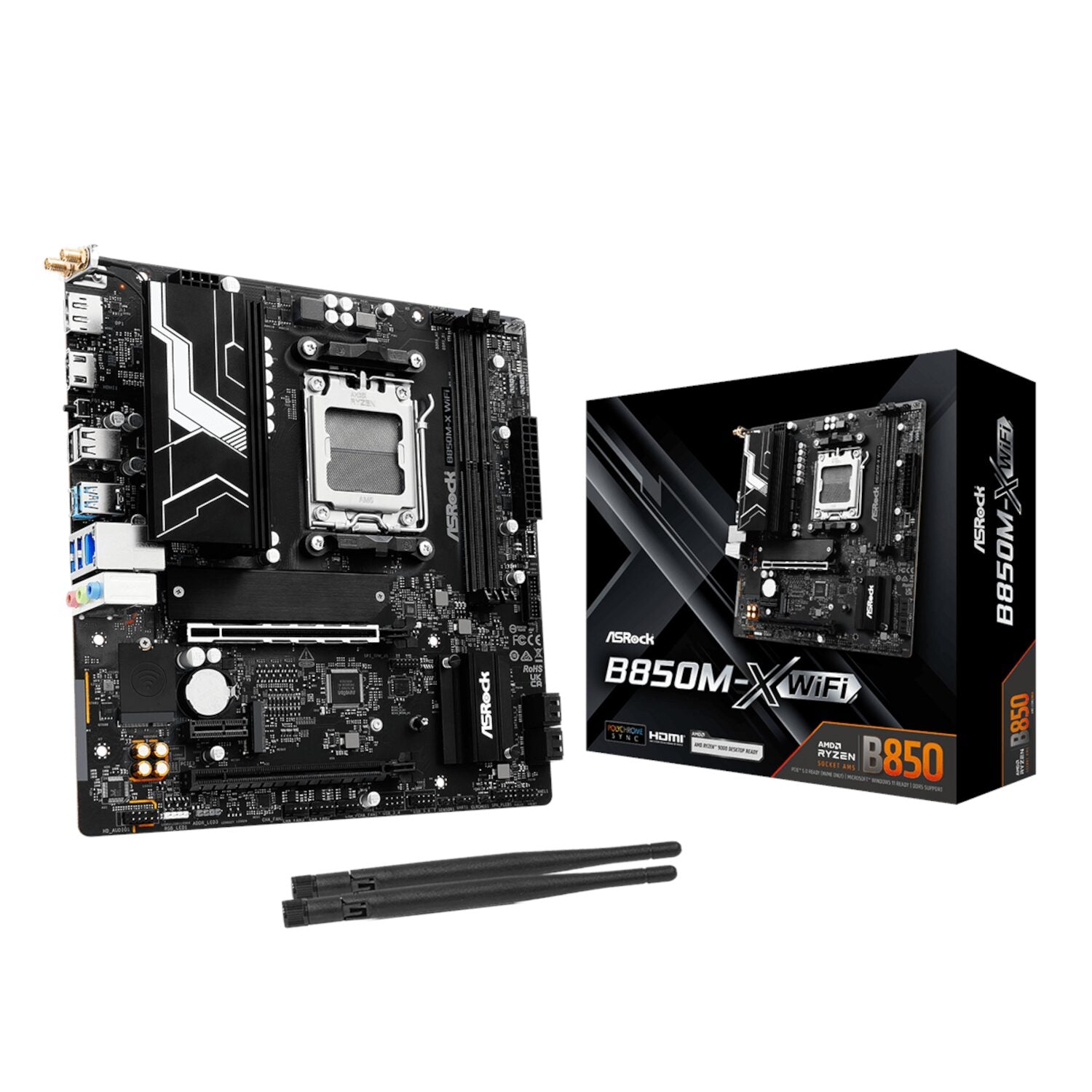 ASRock B850M-X WiFi AM5 Micro ATX Motherboard (DDR5, PCIe 5.0, Wi-Fi 6E) product image