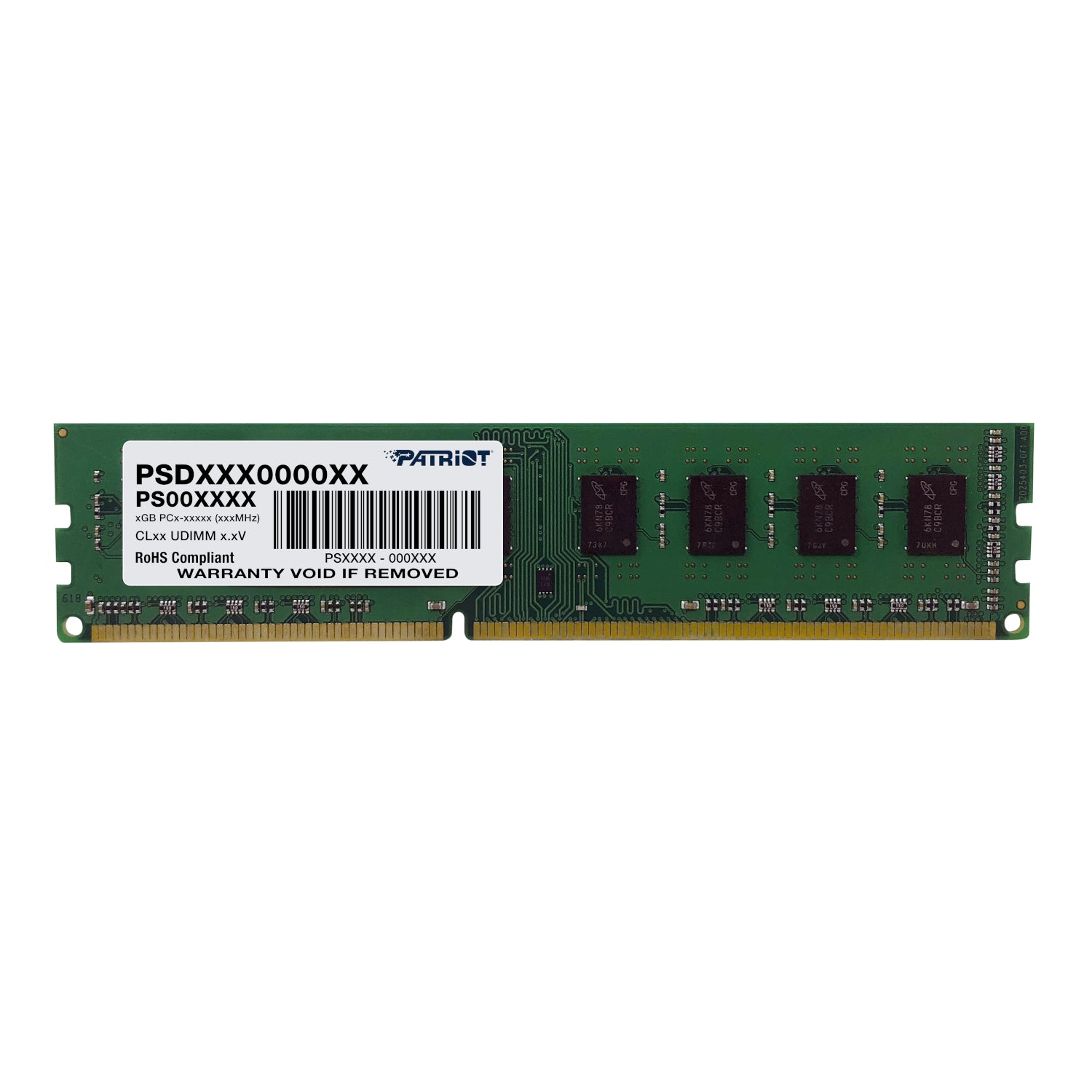 Patriot Signature Line 4GB 1600MHz DDR3 Single Rank Desktop Memory product image