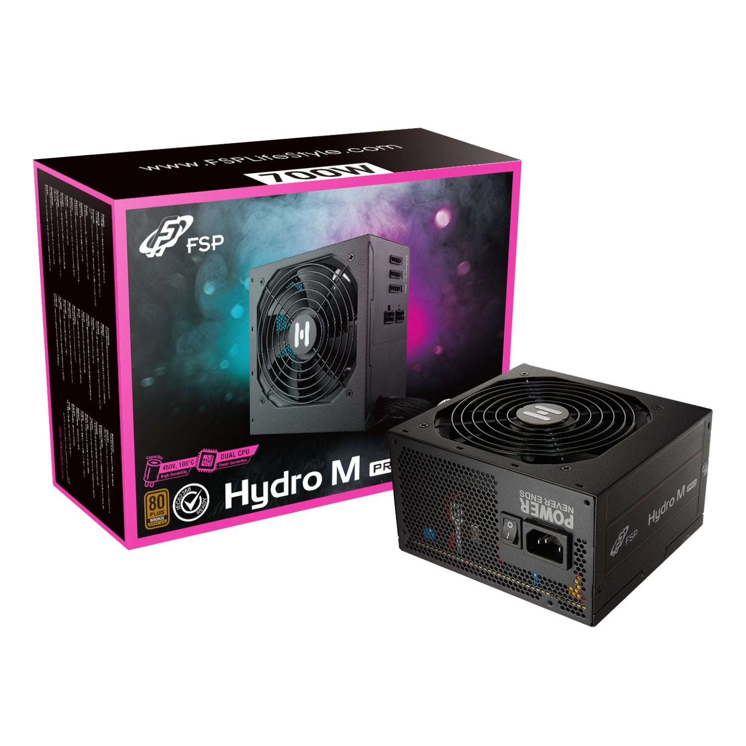 FSP Hydro M Pro 700W 80PLUS Bronze Gen5 Semi-modular Power Supply product image