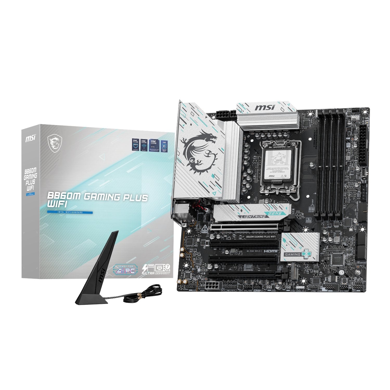 MSI B860M Gaming PLUS WIFI Intel LGA1851 DDR5 M-ATX Motherboard product image