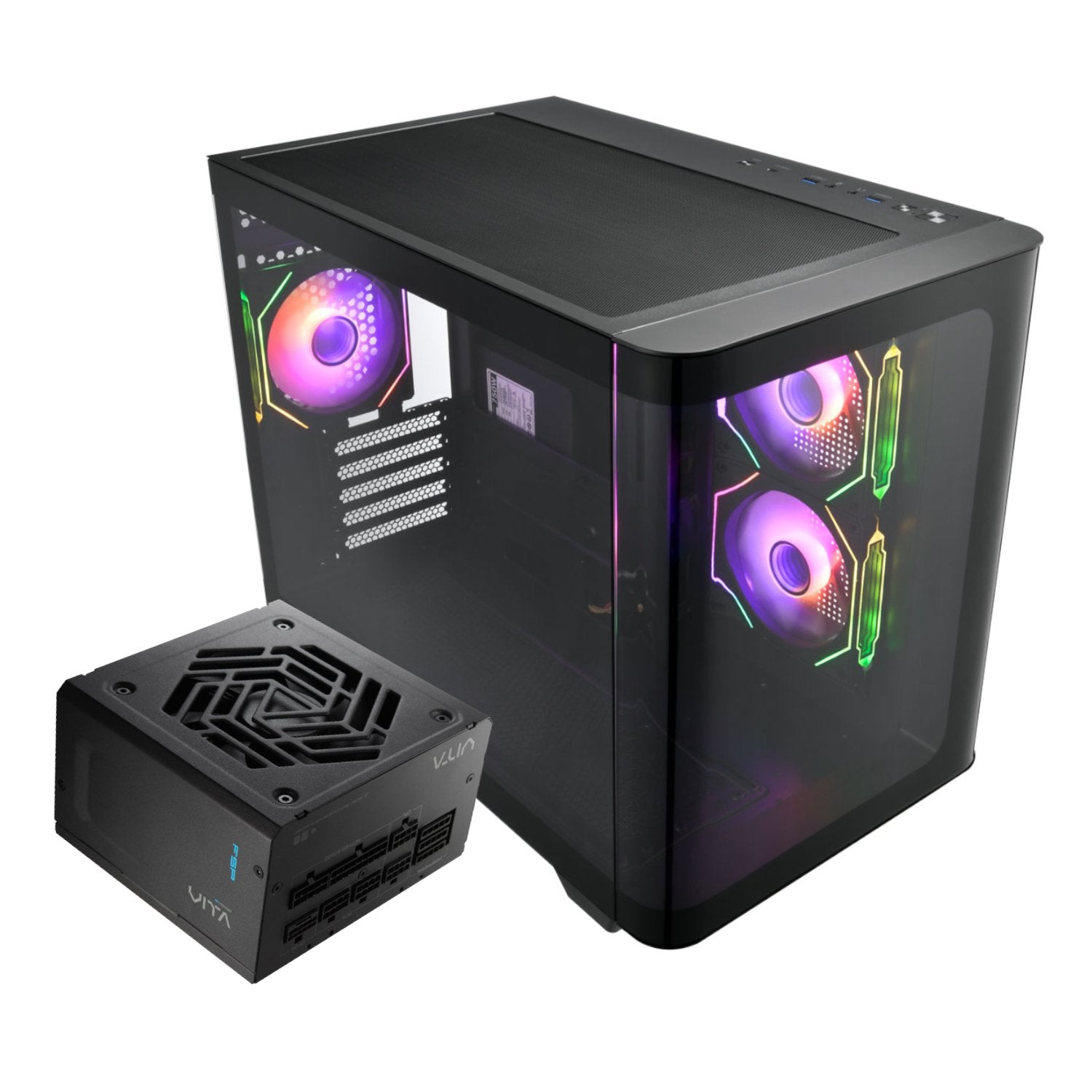 FSP S380 M-ATX ARGB Gaming Chassis and VITA GM 750W Power Supply Bundle product image