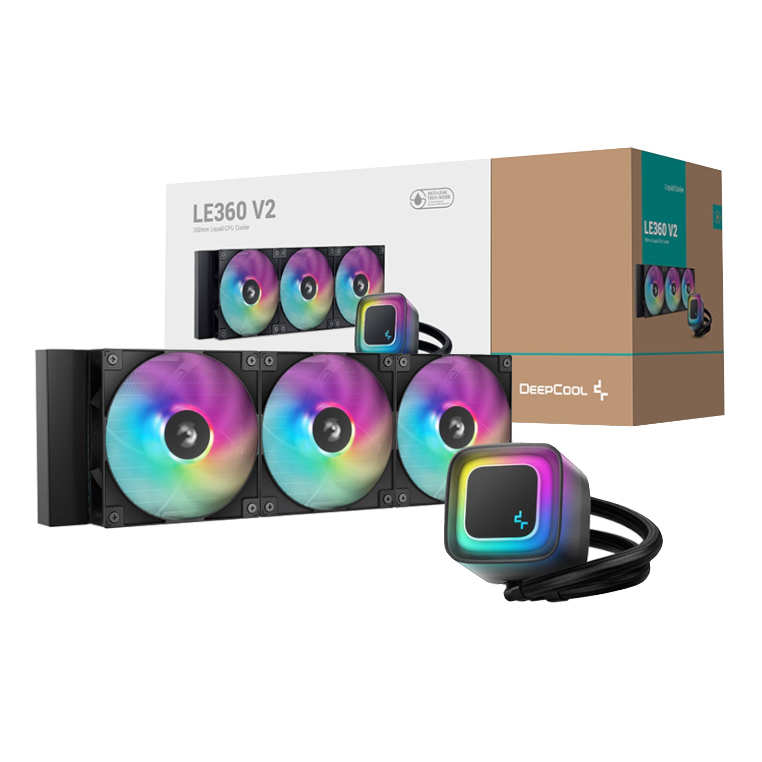 DeepCool LE360 V2 ARGB 360mm AIO Liquid Cooler - Black product image