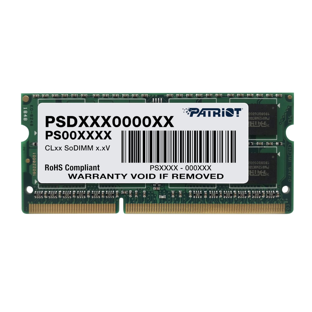 Patriot Signature Line 4GB 1600MHz DDR3 Dual Rank SODIMM Notebook Memory product image