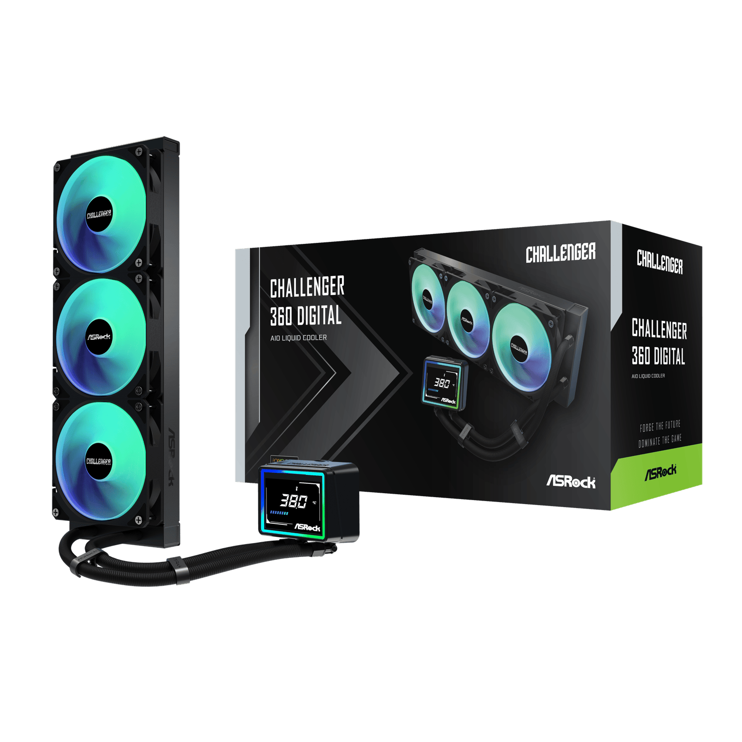 ASRock Challenger 360 Digital AIO Liquid Cooler - Black product image