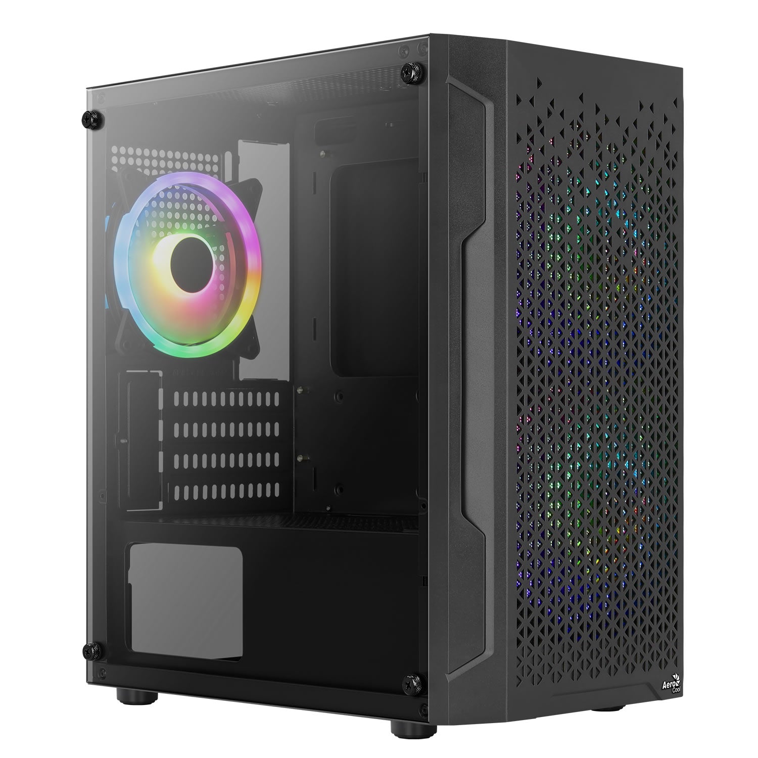 Aerocool Trinity Mini Tower Case with a Full Tempered Glass Side Panel- Black product image