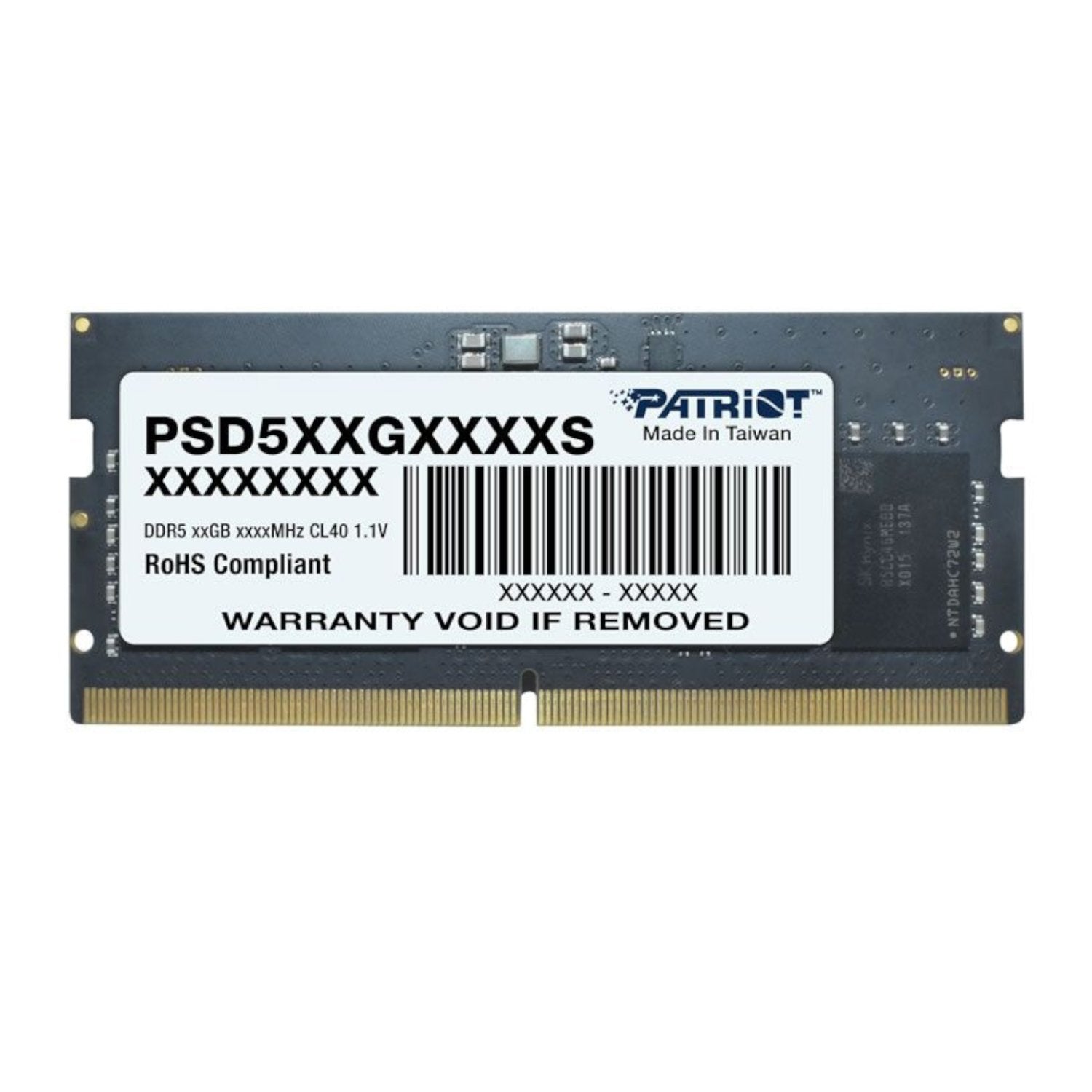Patriot Signature Line DDR5 8GB 4800MHz Single Rank SODIMM Notebook Memory product image