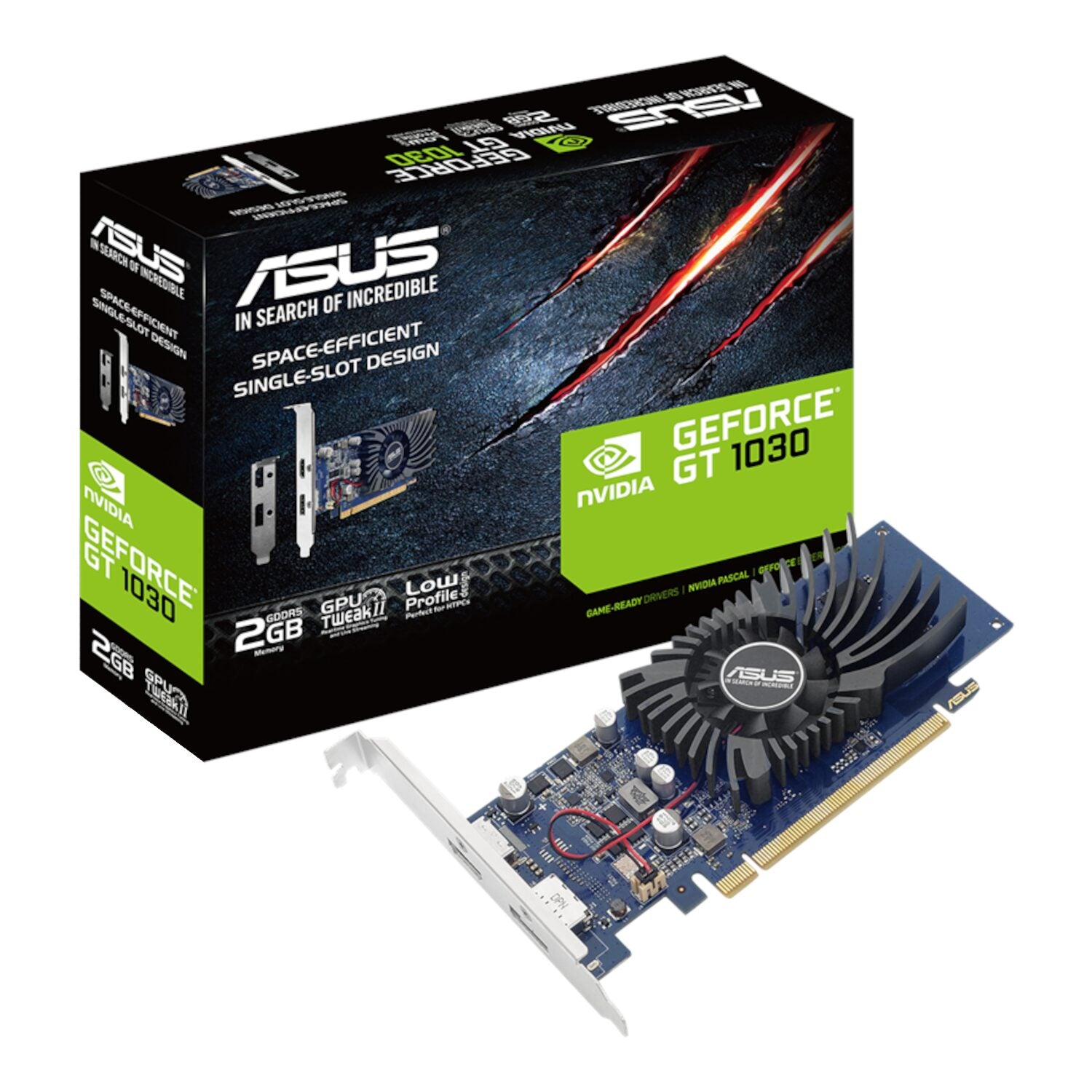 Asus GeForce® GT 1030 2GB GDDR5 Low Profile Graphics Card product image