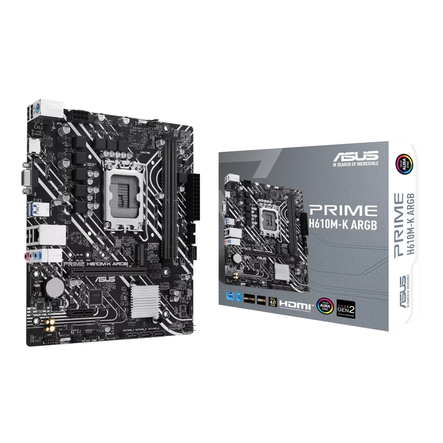 Asus PRIME H610M-K ARGB Intel LGA1700 M-ATX Motherboard product image