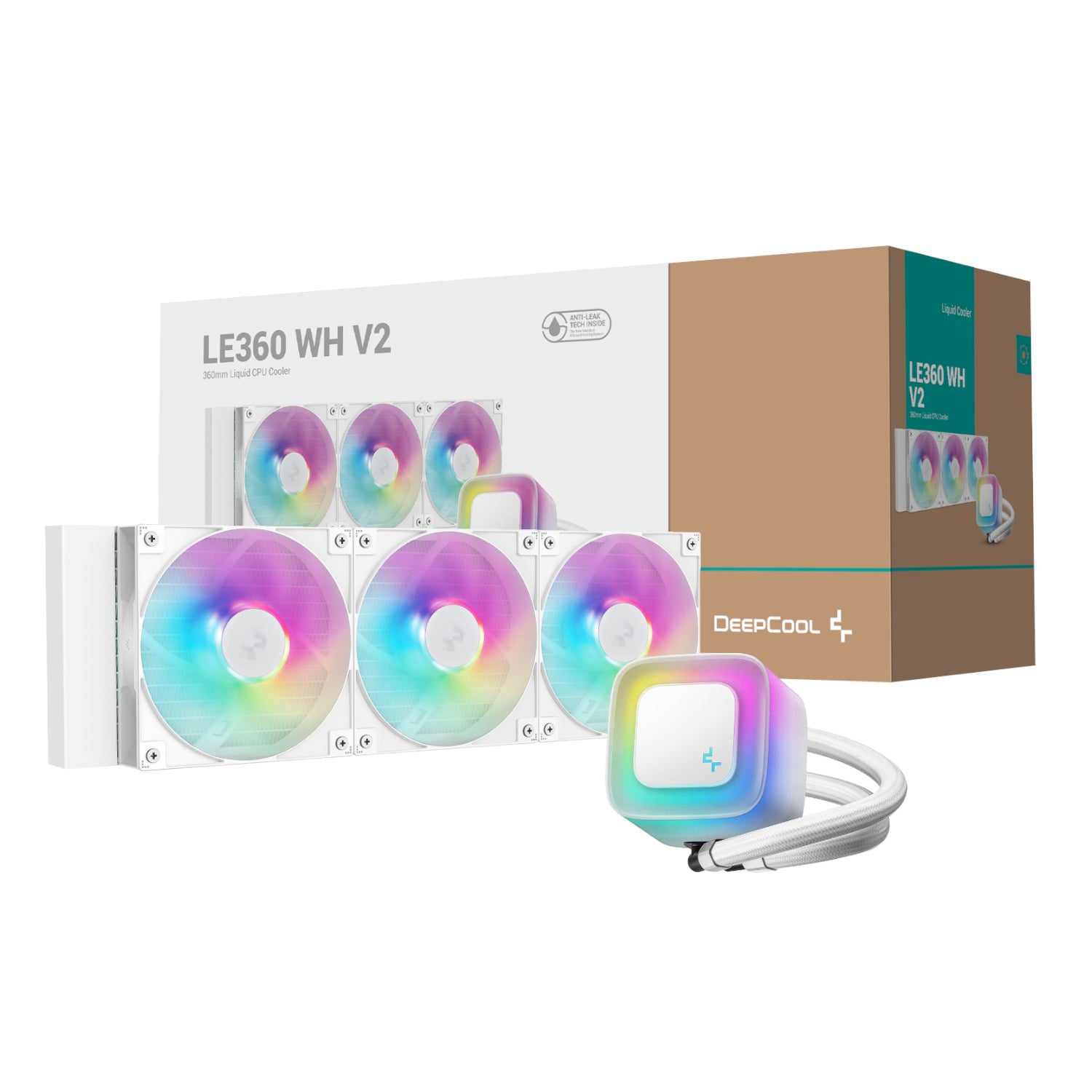 DeepCool LE360 V2 ARGB 360mm AIO Liquid Cooler - White product image