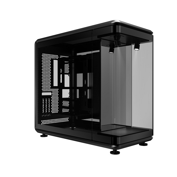 Cooler Master MasterFrame 360° DIY Liquid Cooling ATX Case with 360° Panoramic Display, Front Display Stage Enhanced by Front-Facing ARGB Lighting and Support Up to 12x 120 mm fans (six top, six bottom) – Black Colour product image