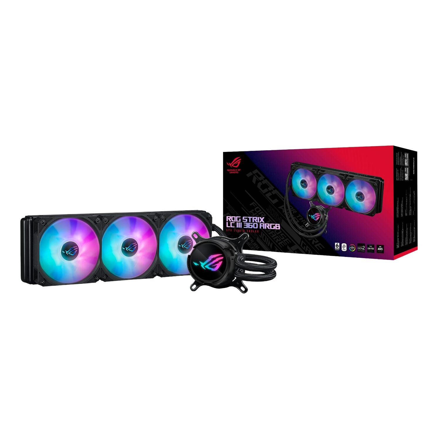 ASUS ROG Strix LC III 360 ARGB Liquid CPU Cooler - Black product image