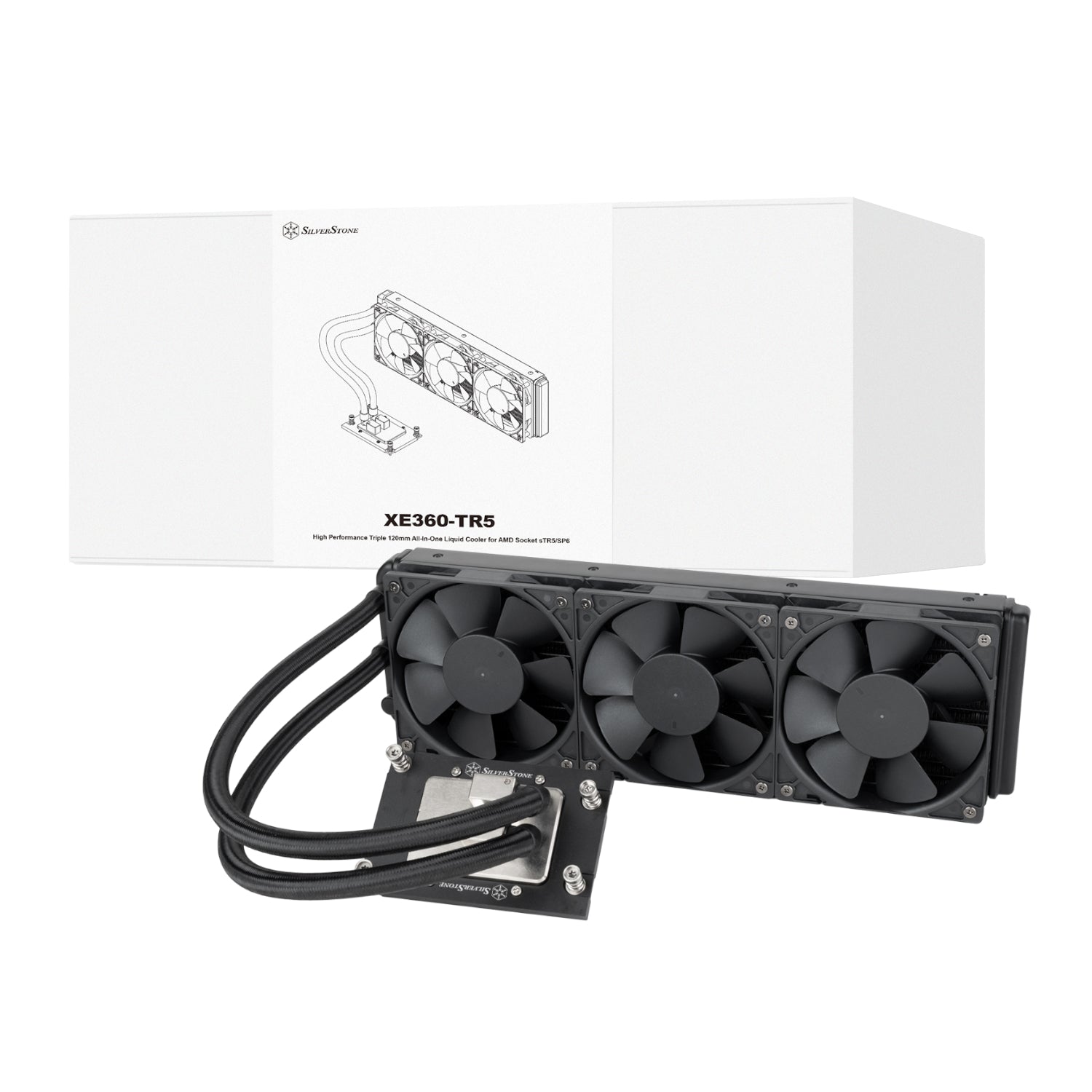 Silverstone XE360-TR5 High Performance 360mm AIO Liquid CPU Cooler product image