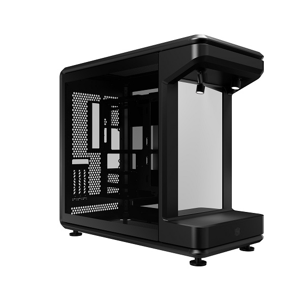 Cooler Master MasterFrame 360° Stage Mirror ATX Case Open Display Design with 360° mirrored view, Tempered Glass Side Panel and Vertical GPU Ready – Black Colour product image