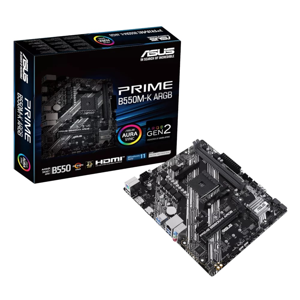 Asus PRIME B550M-K ARGB AM4 M-ATX Motherboard product image
