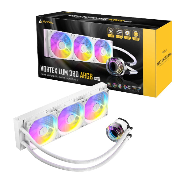 Antec VORTEX LUM 360 ARGB AIO CPU Liquid Cooler - White product image