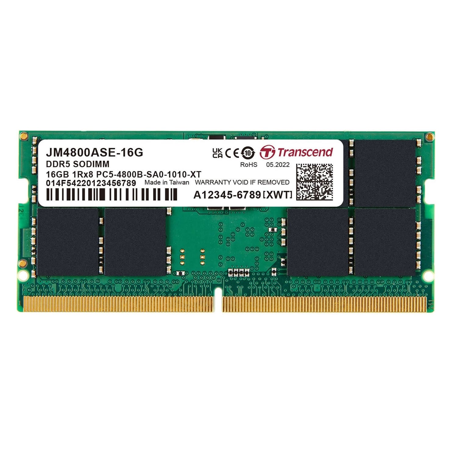 Transcend JetRam 16GB DDR5-1800MHz JM4800ASE-16G for Laptop product image