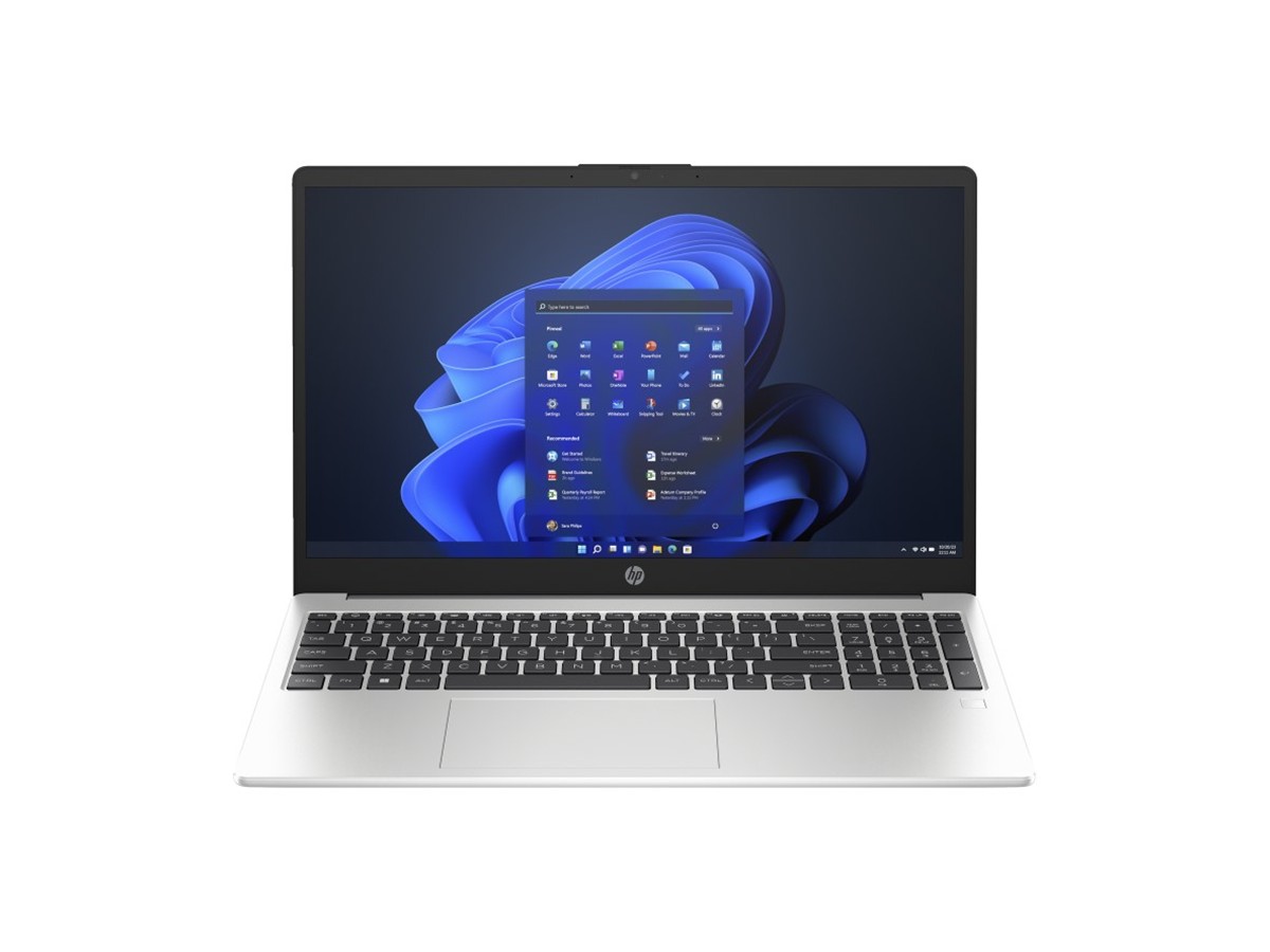 HP 255 G10 AMD Ryzen 7 16GB RAM 512GB SSD 15.6 Inch Windows 11 Pro Laptop on a white background