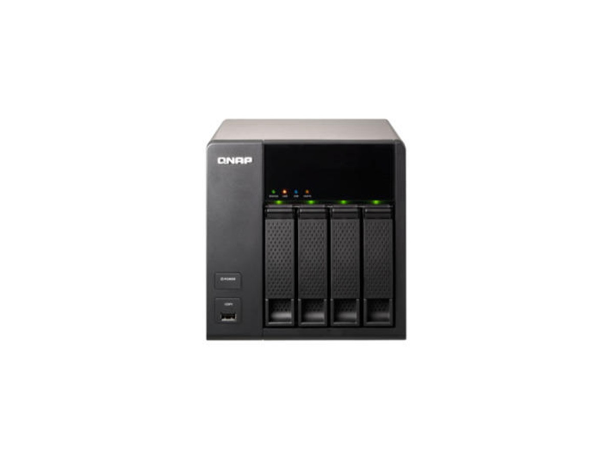 QNAP TR-004 4 Bay Desktop NAS on a white background